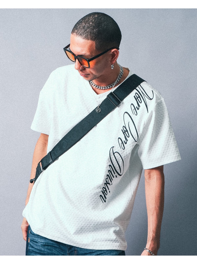 GOTCHA MCD (エムシーディ) リンクス ジャカード Vネック T ガッチャ トップス カットソー・Tシャツ ブラック ホワイト【送料無料】