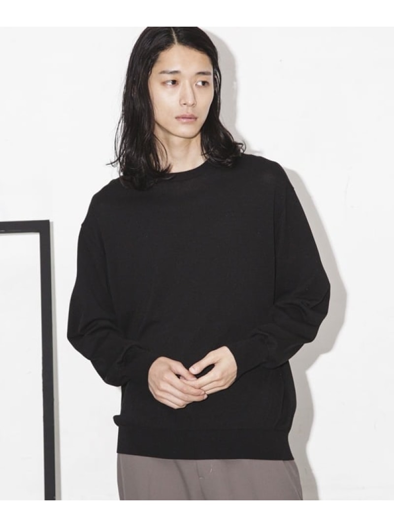 【SALE／30%OFF】NANO universe 「ESSENTIAL LINE」天竺クループルオーバー ナノユニバース トップス ニット ブラウン ブラック【RBA_E】【送料無料】｜ Fashion Men