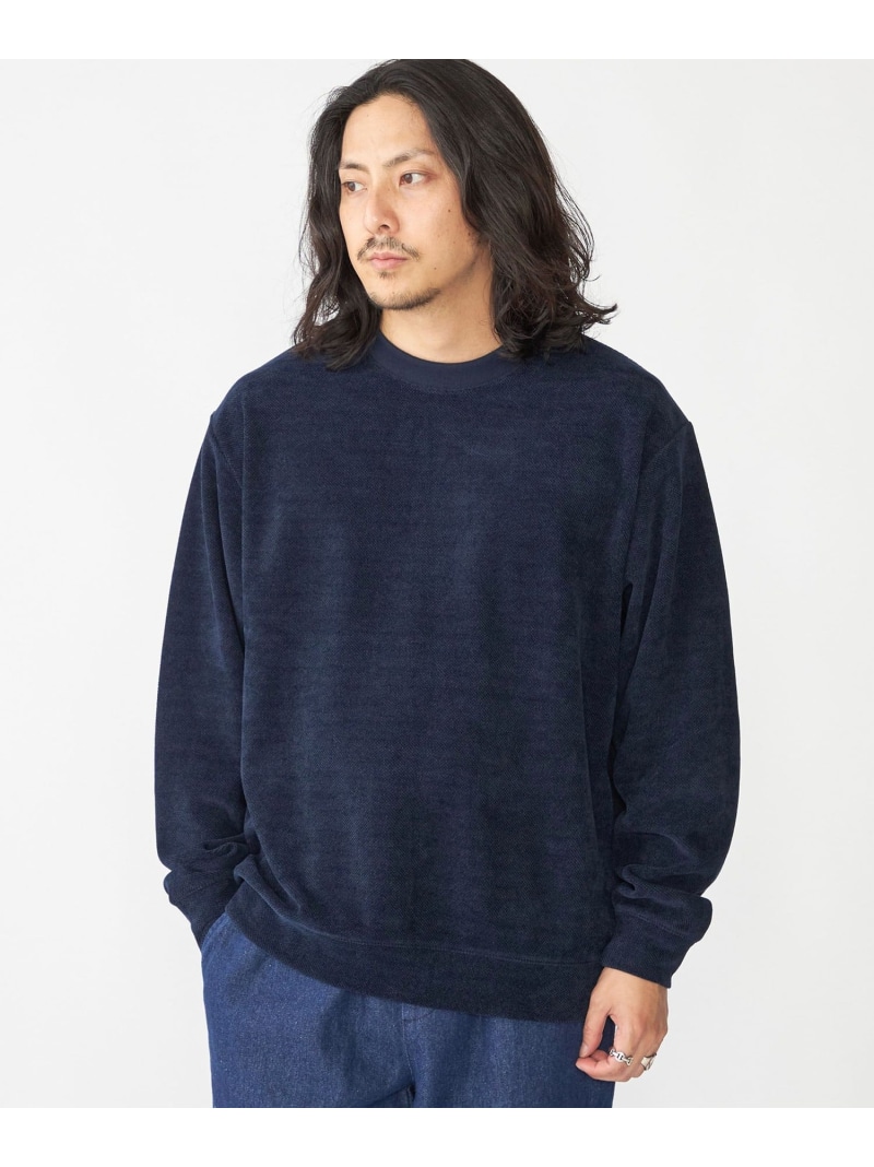 【SALE／50%OFF】SHIPS MEN SHIPS:＜手洗い可能＞モール ダブルフェイス クルーネック プルオーバー シップス トップス スウェット・トレーナー グリーン ネイビー グレー【RBA_E】【送料無料】