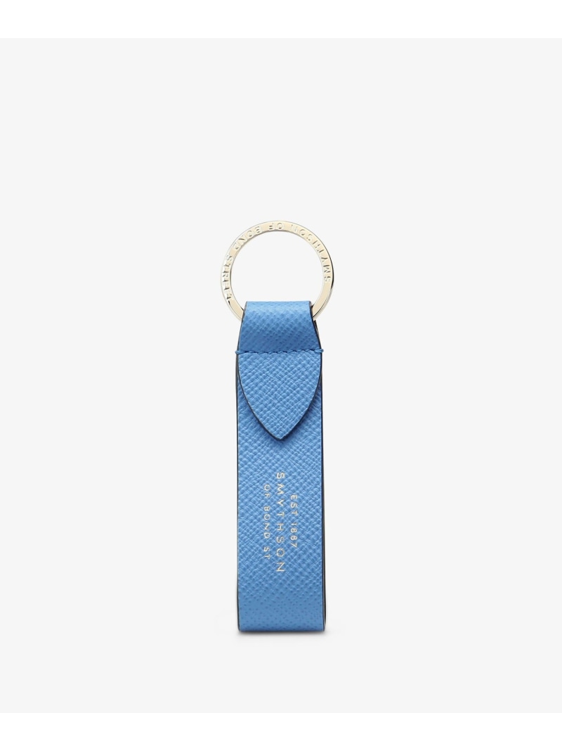 SMYTHSON Panama Keyring With Leather Strap スマイソン 財布・ポーチ・ケース その他の財布・ポーチ・ケース ブルー【送料無料】| Fashion Men