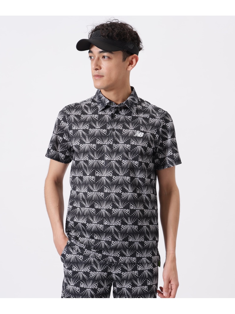 New Balance Golf リップルロゴ柄 半袖 色合いプルオーバー (MENS) ニュー平衡にするゴルフ トップス プルオーバー・トップ カーキ緑であること 黒いこと【貨物輸送無料】