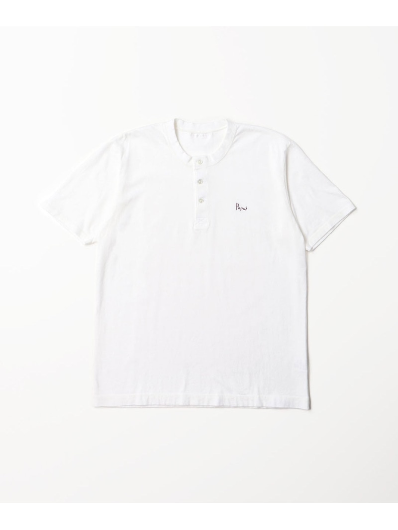 Papas 【定番】40/2甘撚天竺 ヘンリーネックTシャツ パパス トップス カットソー・Tシャツ グリーン ネイビー グレー ピンク ブラック ホワイト【送料無料】