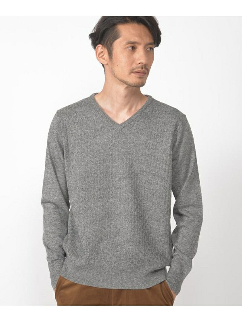 Crowded Closet 12g ゲージ ジャガードvネックニット メンズ ビギ ニット 長袖ニット グレー ベージュ ブルー ブラック 送料無料 Wloczypies Pl