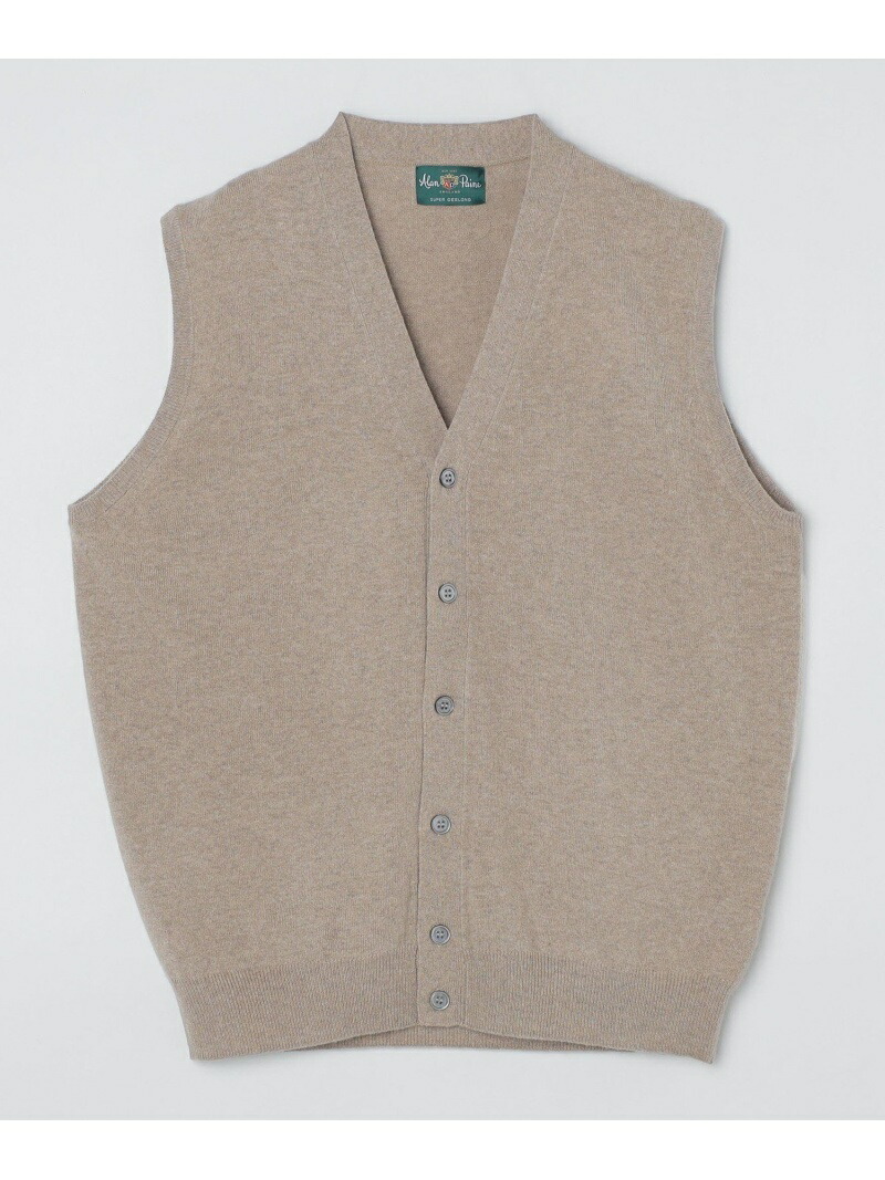 SHIPS MEN ALANPAINE:ジーロングウール 12ゲージ ニット ベスト シップス トップス ニット ネイビー グレー ブラック ベージュ【送料無料】