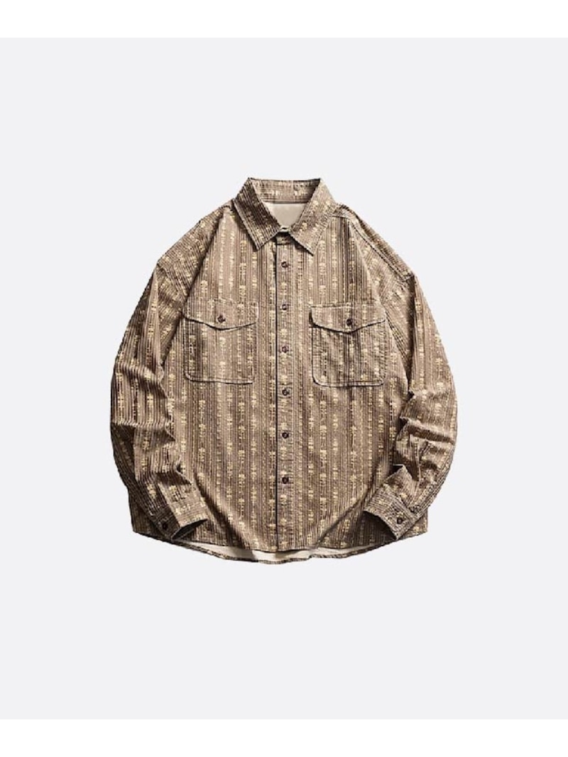 U:UME Retro Flower Print Shirt ユーム トップス プルオーバー・トップ 青色【先んずる取っておく】*【貨物輸送無料】