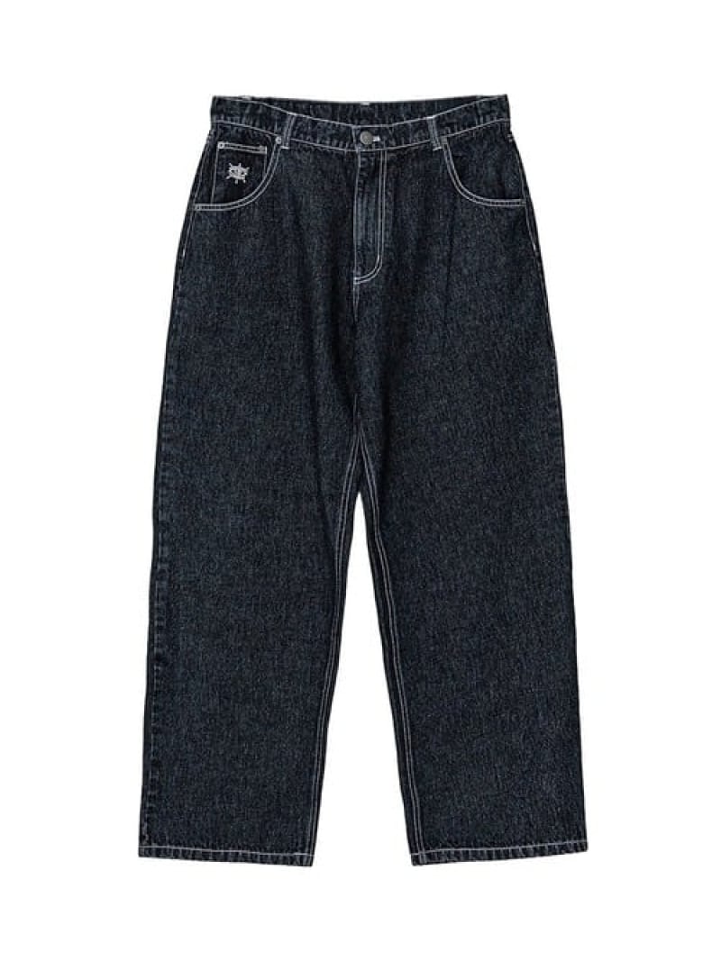 SELECT BRANDS TOY MACHINE/トイマシーン RITUAL SECT LOOSE STRAIGHT DENIM PANTS(MENS) ジャックローズ パンツ その他のパンツ ブラック【送料無料】