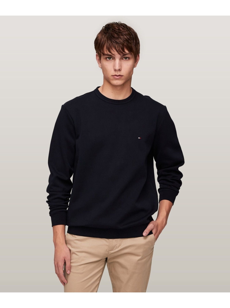 TOMMY HILFIGER AK ESSNTL INTCHN CRW Mdm Gry Hthr トミーヒルフィガー トップス スウェット・トレーナー グレー ホワイト ネイビー【送料無料】