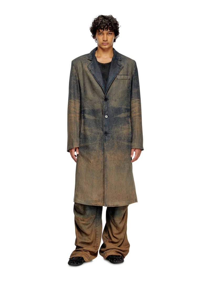 DIESEL D-Delirious-D 23AW デニムコート　トレンチコート Men's Trench coat in clean-wash Denim | Black | Diesel