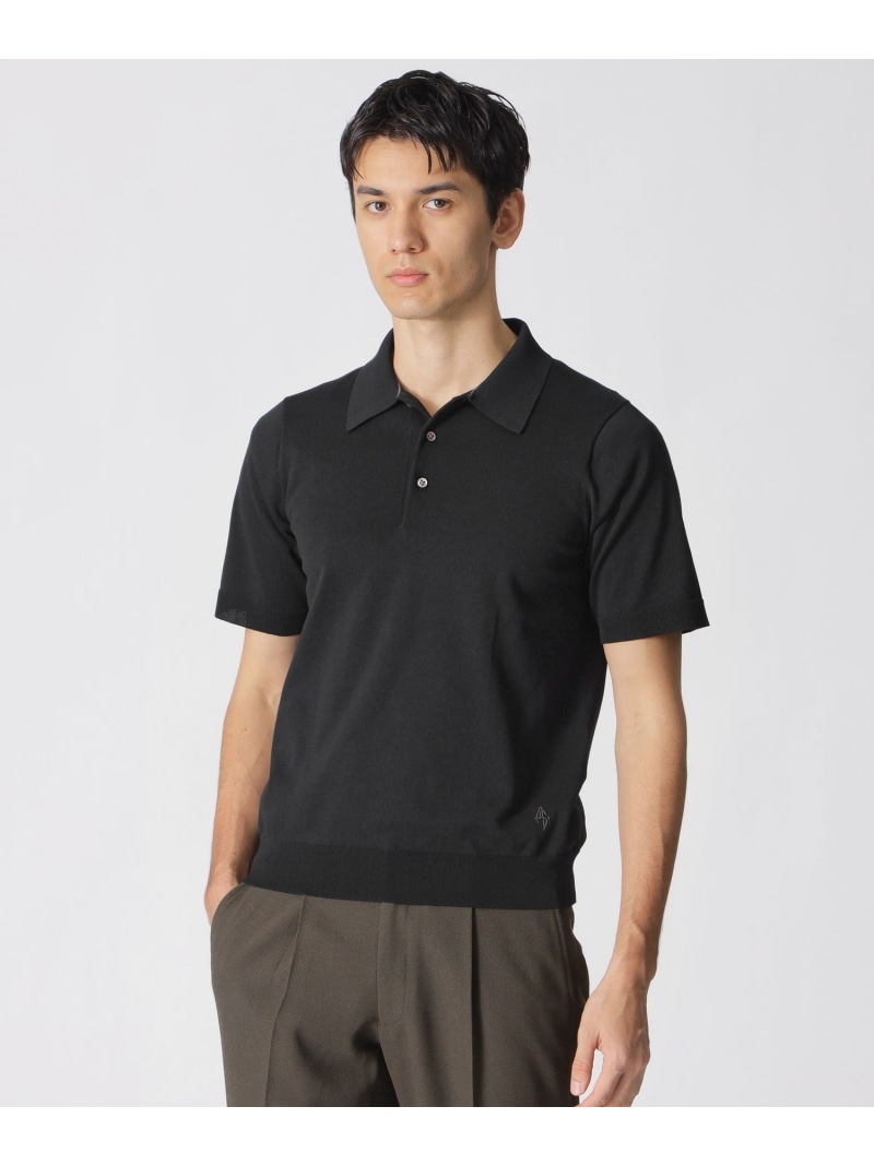 Paul Stuart 【Nikkei magazine掲げる】【STUART\u0027S TRAVELER】ドレスニットポロ 極点・スチュアート トップス 編み物 米国海軍 黒いこと 薄墨色【貨物輸送無料】