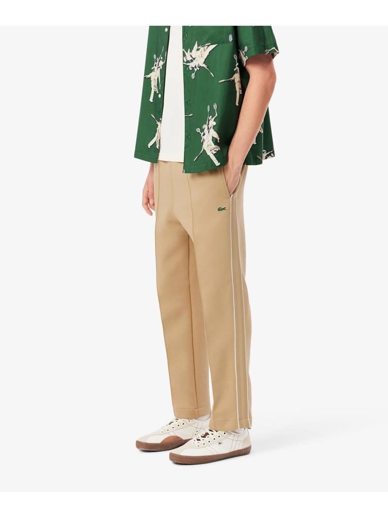 【SALE／40%OFF】LACOSTE サイドテーピングダブルフェイススェットパンツ ラコステ ズボン下 ジャージ・スウェットパンツ ベージュ【RBA_E】【貨物輸送無料】