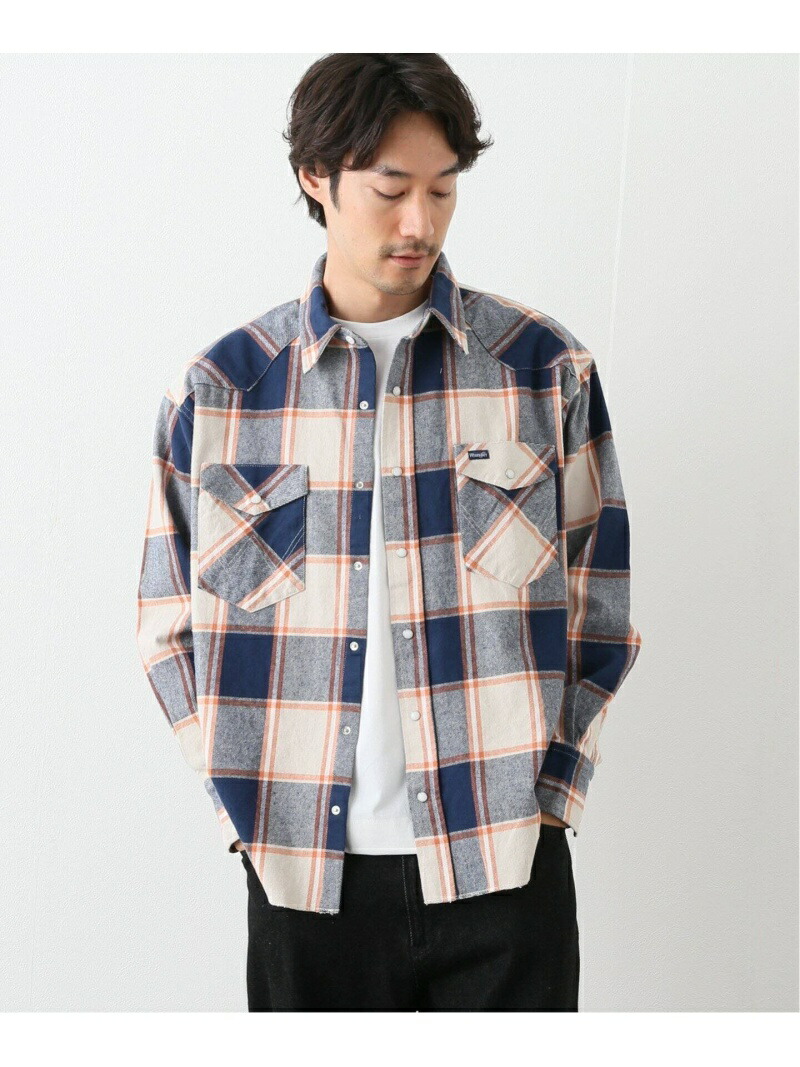 417 Edifice Wrangler ラングラー Heavy Flannel Oversize Shirts フォーワンセブン エディフィス Yシャツ トップ シャツ ブラウスその他 褐色 赤 貨物輸送無料 Bairien Yamagata Jp
