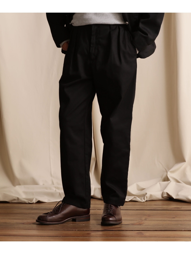 Schott TC DOUBLE PLEATED WIDE PANTS/2タック パンツ ショット パンツ その他のパンツ ブラック グレー カーキグリーン ベージュ【送料無料】