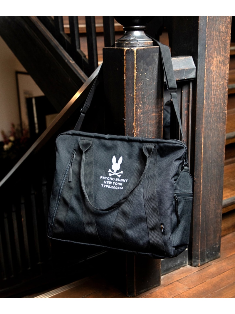 Psycho Bunny CORDURA  フライトダッフルバッグ サイコバニー 御徒面子 ショルダーバッグ 黒いこと【貨物輸送無料】