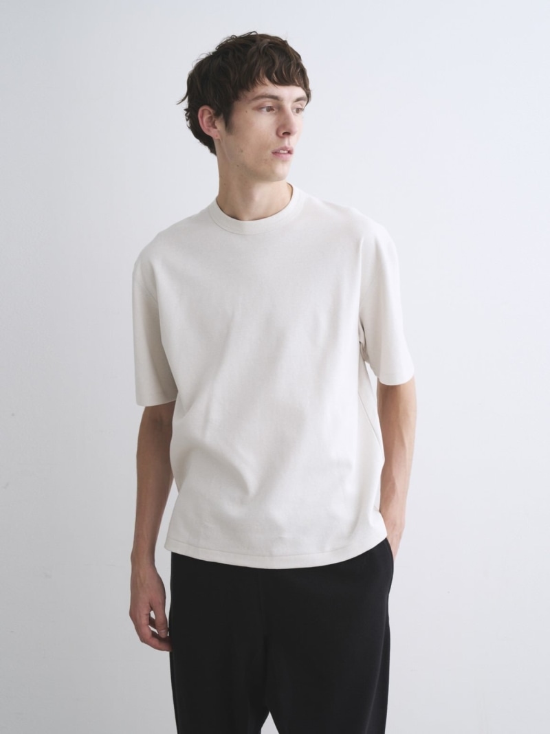 three dots Men's graphite suit t-shirt スリードッツ トップス カットソー・Tシャツ グレー ベージュ【送料無料】