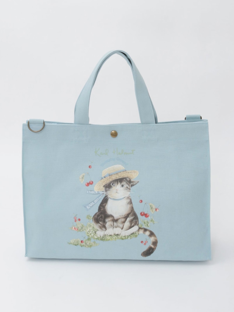 Karl Helmut さくらんぼの丘のねこプリント2WAYバッグ ピンクハウス バッグ トートバッグ ピンク ホワイト ブラック【送料無料】