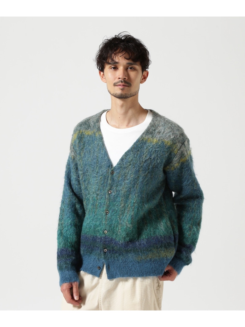 【SALE／40%OFF】GARDEN TOKYO YOKE/ヨーク/KID MOHAIR WOOL BRUSHED TREE JAQUARD CARDIGAN 庭園 トップス ジレー オレンジ色 緑であること【RBA_E】【貨物輸送無料】
