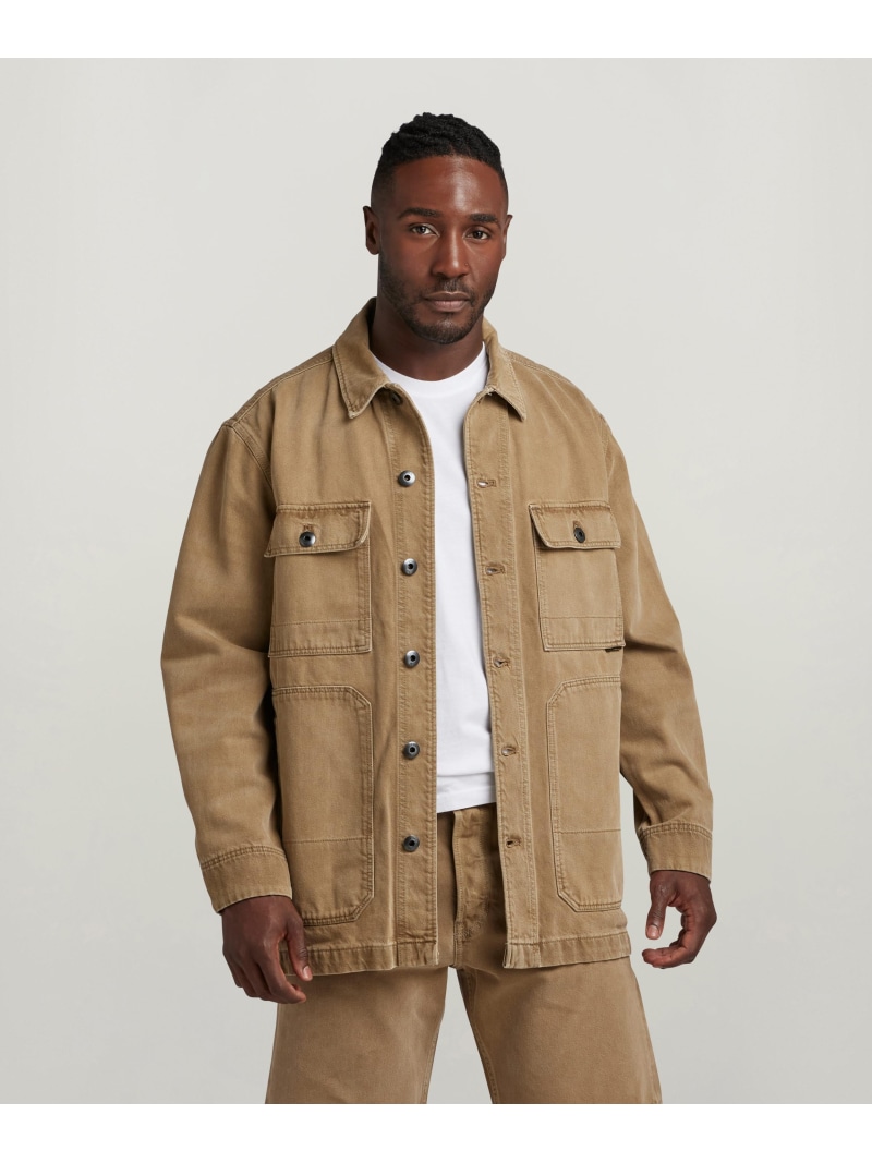 【SALE／30%OFF】G-Star RAW 【公式ショップ】CHORE WORKWEAR JACKET/チョアジャケット/デニムカバーオール ジースターロゥ ジャケット・アウター カバーオール・ワークジャケット ベージュ【RBA_E】【送料無料】