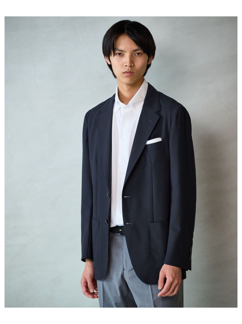 UNITED ARROWS green label relaxing GLR CLOTH サマートロピカル 2B RG 2P ジャケット -通気性- ユナイテッドアローズ グリーンレーベルリラクシング ジャケット・アウター テーラードジャケット・ブレザー ネイビー ブラウン【送料無料】| Fashion Men