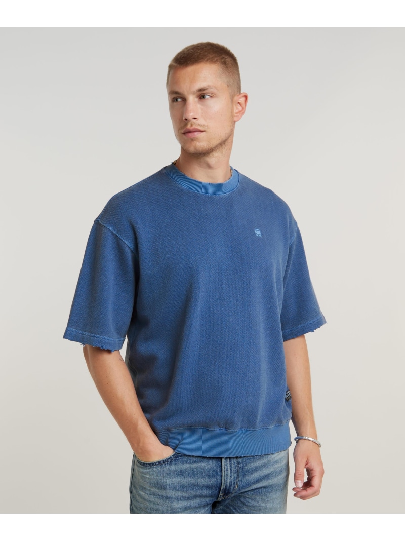 【SALE／40%OFF】G-Star RAW 【公式ショップ】OVERDYED LOOSE SWEATER/ヴィンテージライクオーバーダイルーズスウェット ジースターロゥ トップス スウェット・トレーナー ブルー【RBA_E】【送料無料】｜ Fashion Men