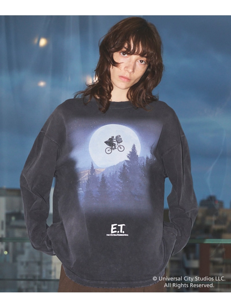 MAISON SPECIAL 「E.T.」- Moon&Bicycle - Prime-Over Crew Neck Long Sleeve T-Shirt メゾンスペシャル トップス カットソー・Tシャツ ブラック ネイビー【送料無料】｜ Fashion Men