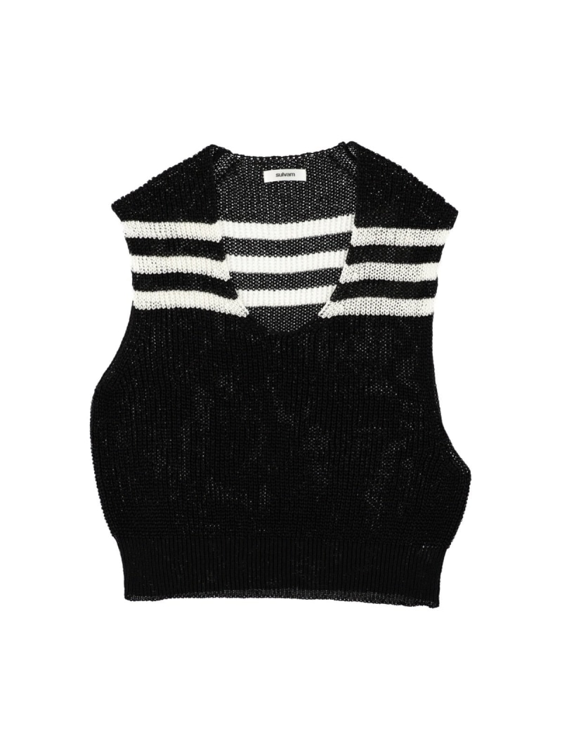 【SALE／40%OFF】sulvam 【25SS】＜sulvam＞アシンメトリータンクニット サルバム トップス 編み物【RBA_E】【貨物輸送無料】