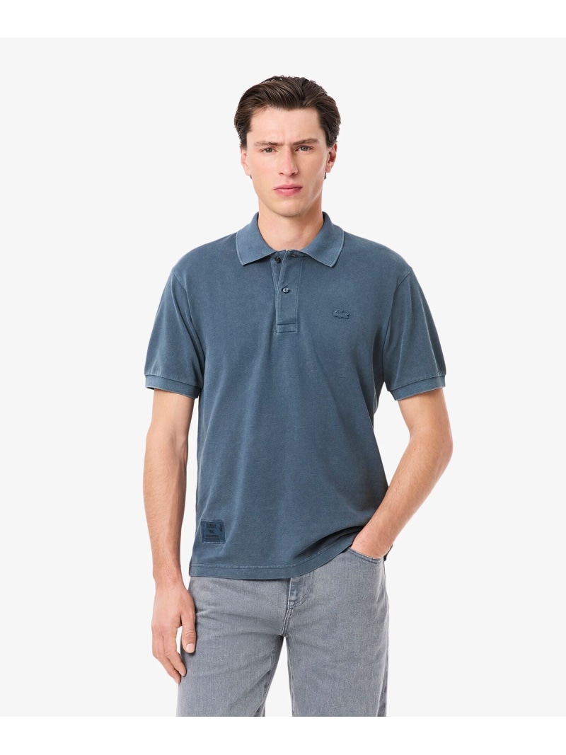 【SALE／30%OFF】LACOSTE L.12.12ウォッシュエフェクト ラコステ トップス スポーツシャツ 米国海軍 赤銅色【RBA_E】【貨物輸送無料】
