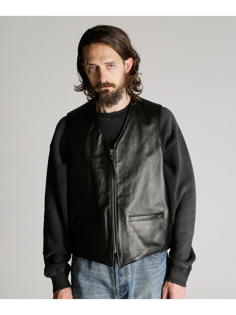 Schott 193V LEATHER VEST/レザーベスト ショット ジャケット・アウター ライダースジャケット ブラック【送料無料】| Fashion Men
