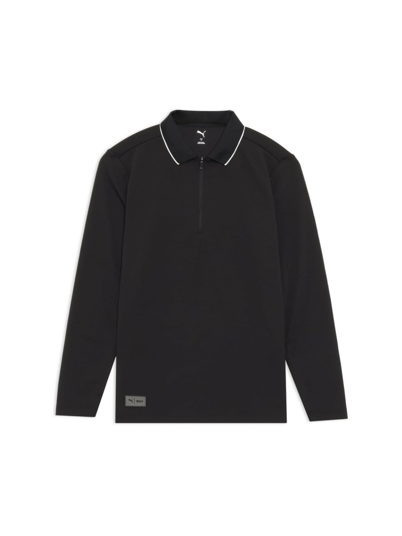 【SALE／30%OFF】PUMA メンズ ゴルフ PB ロゴ 長袖 ポロシャツ プーマ トップス ポロシャツ ブラック【RBA_E】【送料無料】