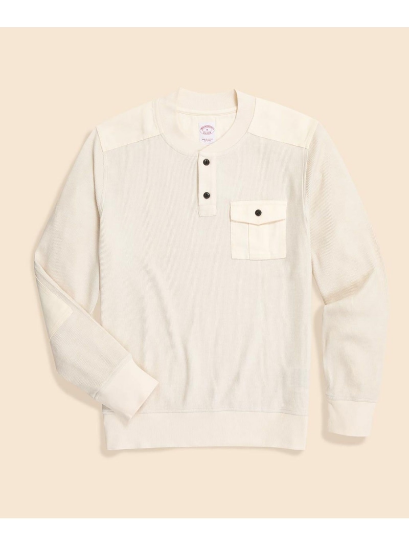【SALE／30%OFF】BROOKS BROTHERS コットンブレンド サーマル ヘンリーネックシャツ ブルックス ブラザーズ トップス カットソー・Tシャツ ネイビー グリーン ホワイト【RBA_E】【送料無料】