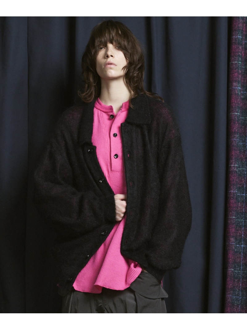 MAISON SPECIAL KID MOHAIR Shirt Cardigan メゾンスペシャル トップス カーディガン ブラック ブラウン【送料無料】｜ Fashion Men