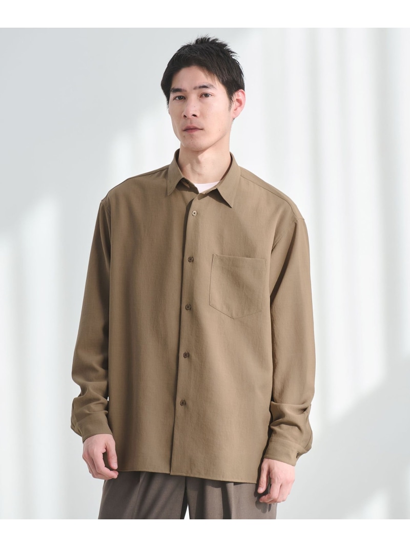 UNITED ARROWS green label relaxing ワッシャー ポプリン ボックス シャツ ユナイテッドアローズ グリーンレーベルリラクシング トップス シャツ・ブラウス ベージュ グレー【送料無料】