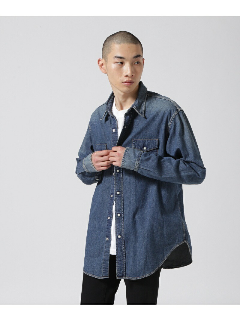B'2nd MINEDENIM(マインデニム)Denim Loose Western SH ビーセカンド トップス シャツ・ブラウス ブラック ブルー【送料無料】