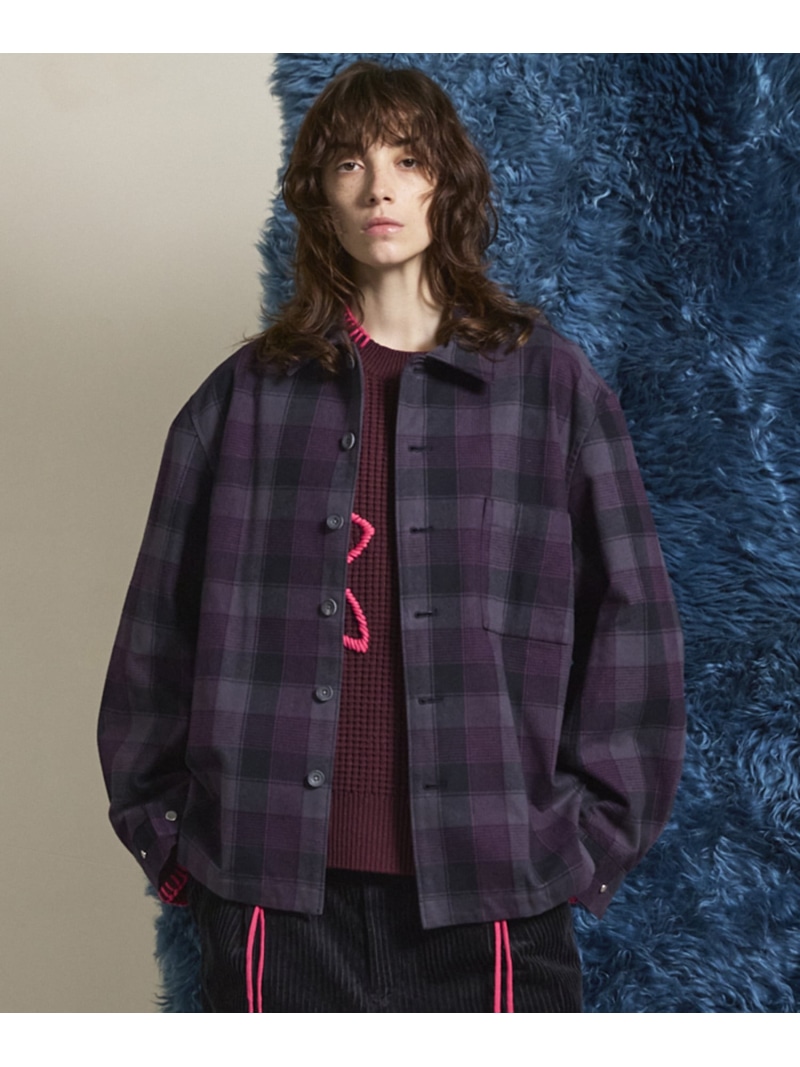 MAISON SPECIAL Prime-Over Regular Collar Heavy-Weight Flannel Shirt メゾンスペシャル トップス シャツ・ブラウス ネイビー グリーン ホワイト レッド グレー ピンク【送料無料】 21,450円