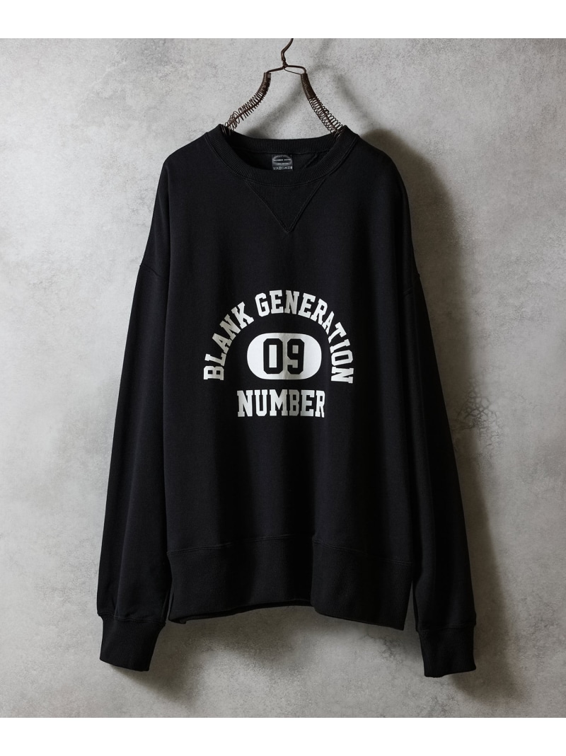 【SALE／15%OFF】NUMBER (N)INE COLLEGE LOGO CREWNECK SWEATSHIRT 電話番号野球クラブ トップス スウェット・トレーナー 黒いこと【RBA_E】【貨物輸送無料】