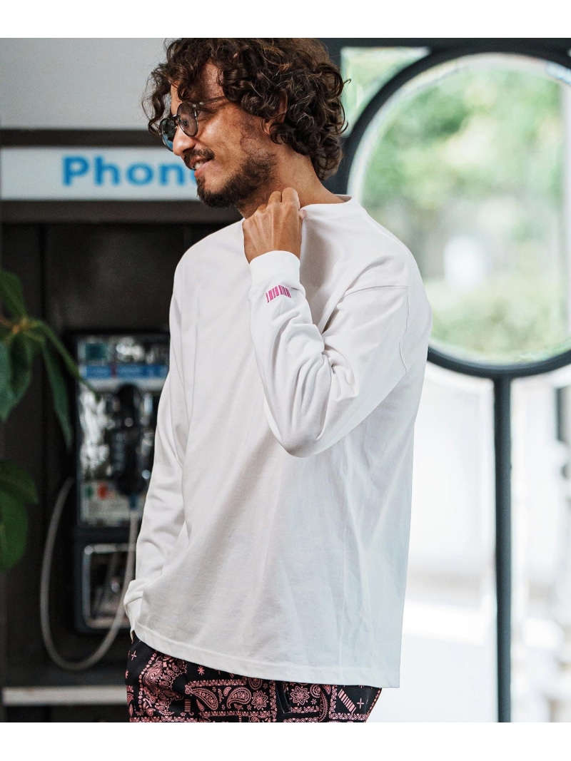 felkod mlt5395-9oz Drop Shoulder Long Sleeve Tee ロングスリーブTシャツ カンビオ トップス カットソー・Tシャツ ホワイト ブラック【送料無料】