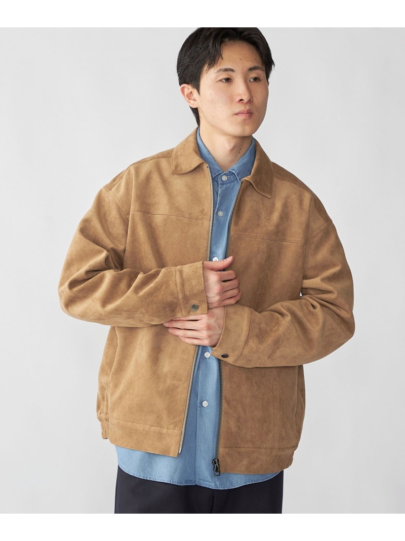 SHIPS MEN City Ambient Products: フェイクスエード(ポリエステル) ジップ ブルゾン シップス ジャケット・アウター その他のジャケット・アウター ベージュ【送料無料】