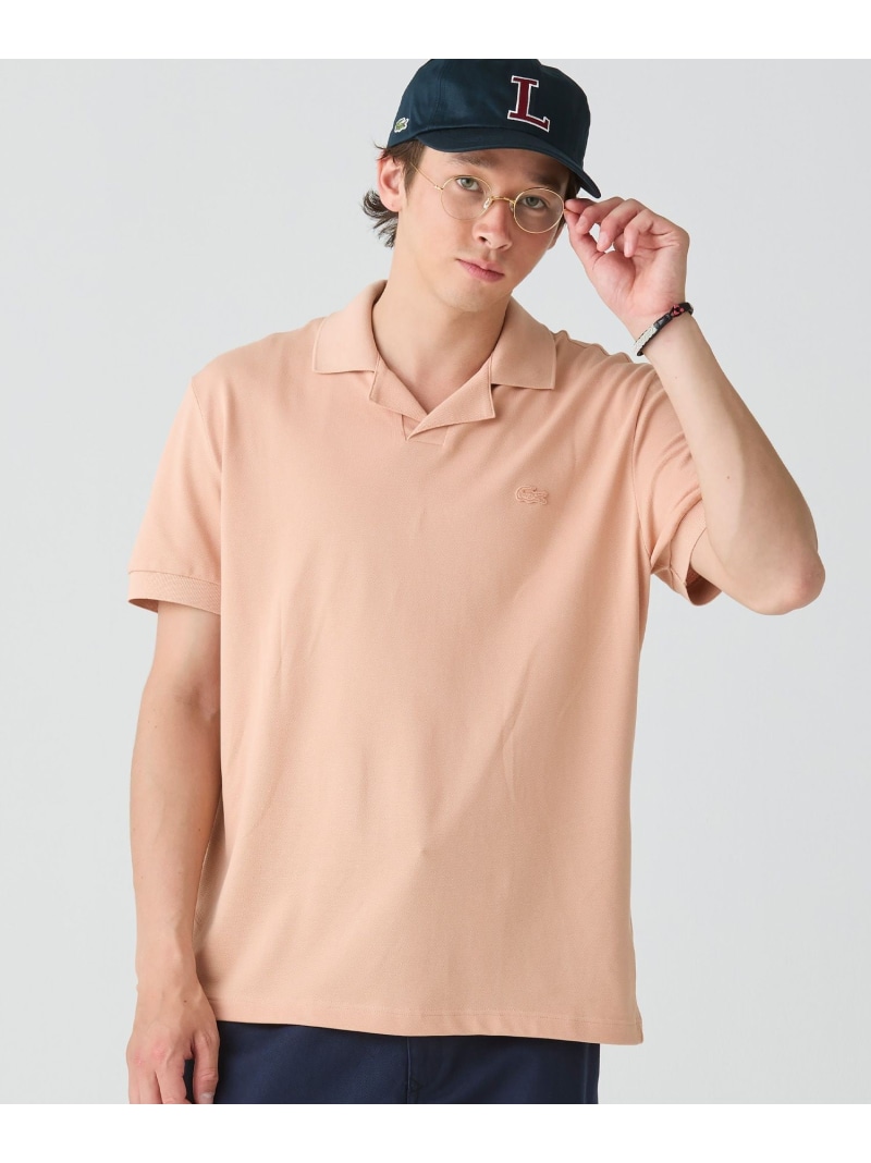 【SALE/40%OFF】LACOSTE オープンカラーポロシャツ ラコステ トップス ポロシャツ ホワイト ネイビー ブラウン【RBA_E】【送料無料】