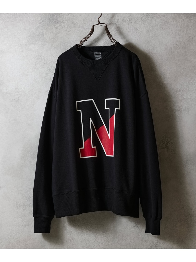 【SALE／15%OFF】NUMBER (N)INE N LOGO CREWNECK SWEATSHIRT 電話番号野球クラブ トップス スウェット・トレーナー 黒いこと【RBA_E】【貨物輸送無料】