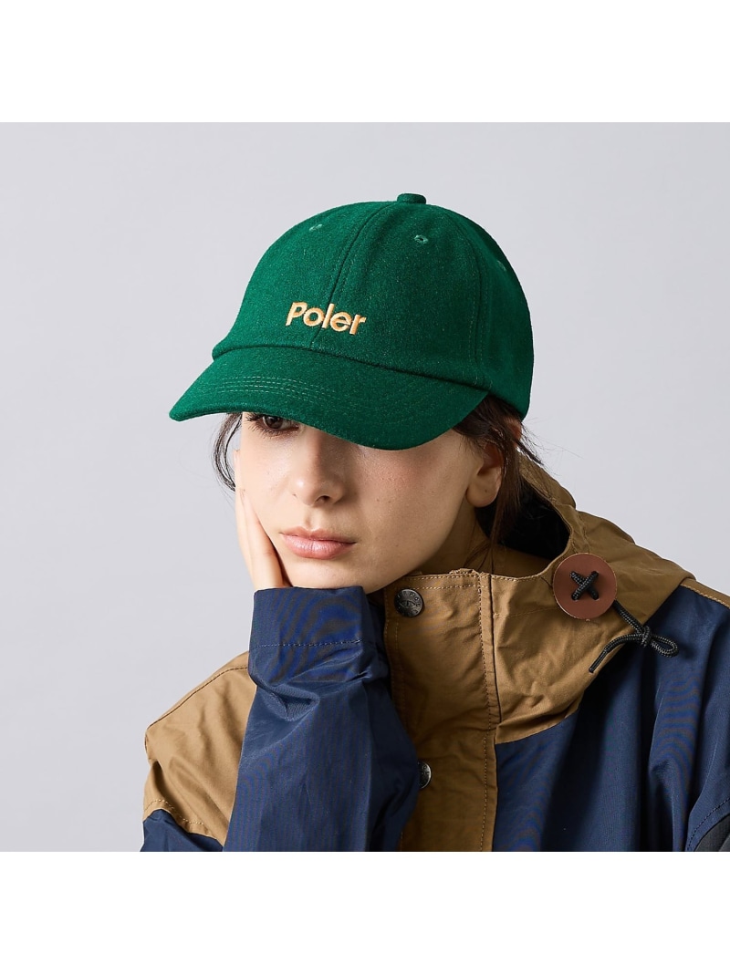 ABAHOUSE LASTWORD 【POLER / ポーラー】WOOL EMB BASEBALL CAP / ウー アバハウス 帽子 ハット グリーン ブラック【送料無料】