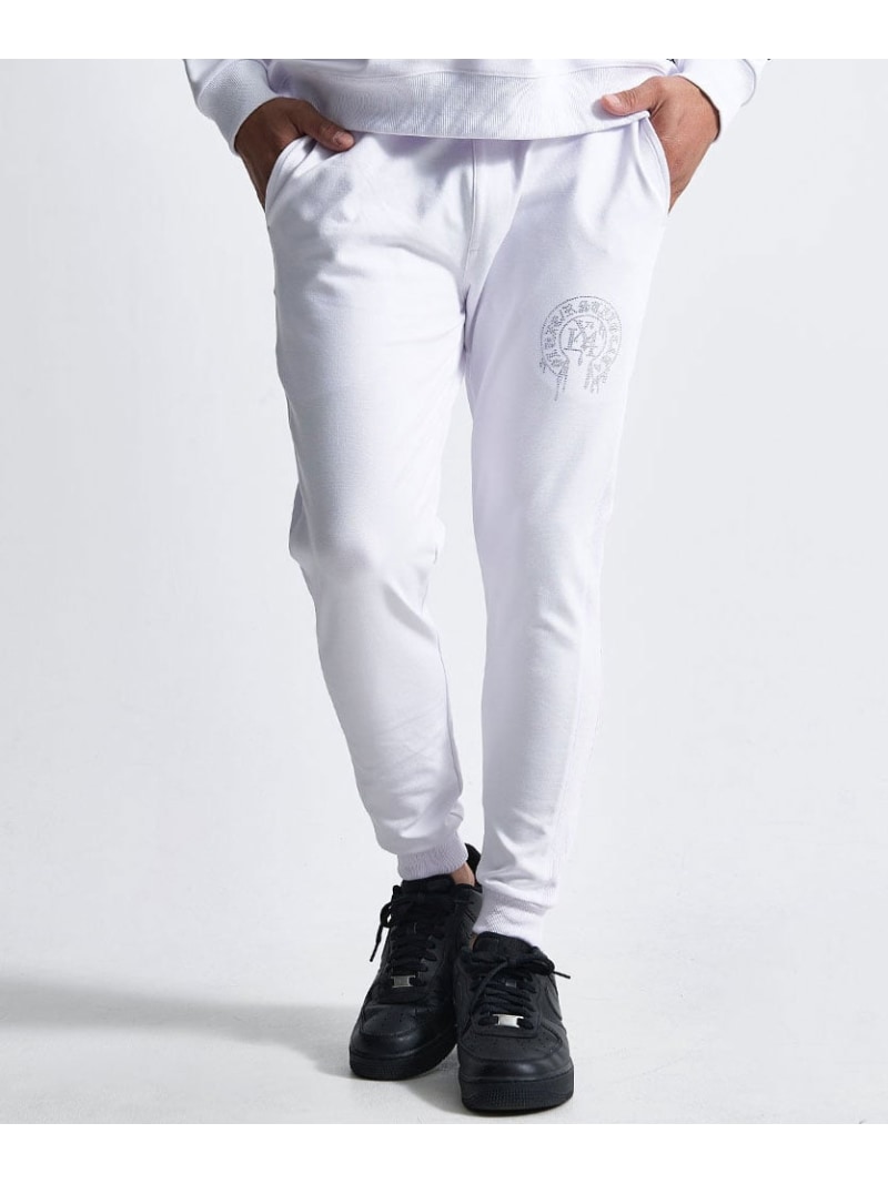 SB select LUXE/R ポンチラインストーンパンツ シルバーバレット ズボン下 ジャージ・スウェットパンツ 白いこと 薄墨色 黒いこと【貨物輸送無料】