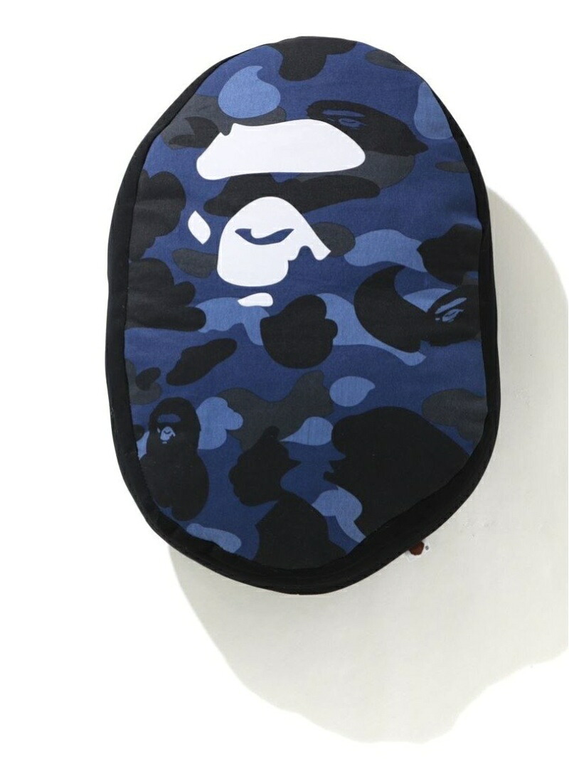 A BATHING APE COLOR CAMO APE HEAD CUSHION M ア ベイシング エイプ インテリア・生活雑貨 クッション・クッションカバー ネイビー パープル レッド【送料無料】｜ Fashion Men