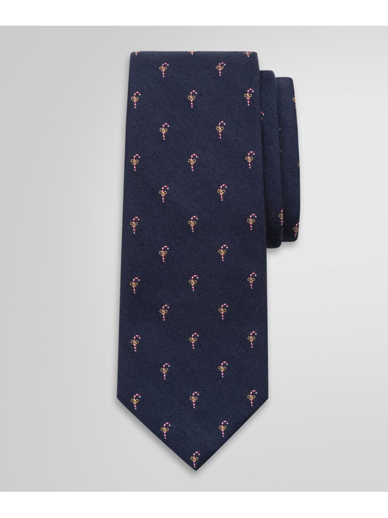 【SALE／30%OFF】BROOKS BROTHERS ウール/シルク キャンディケイン ジャカードタイ ブルックス ブラザーズ スーツ・フォーマル ネクタイ・蝶ネクタイ ネイビー【RBA_E】【送料無料】