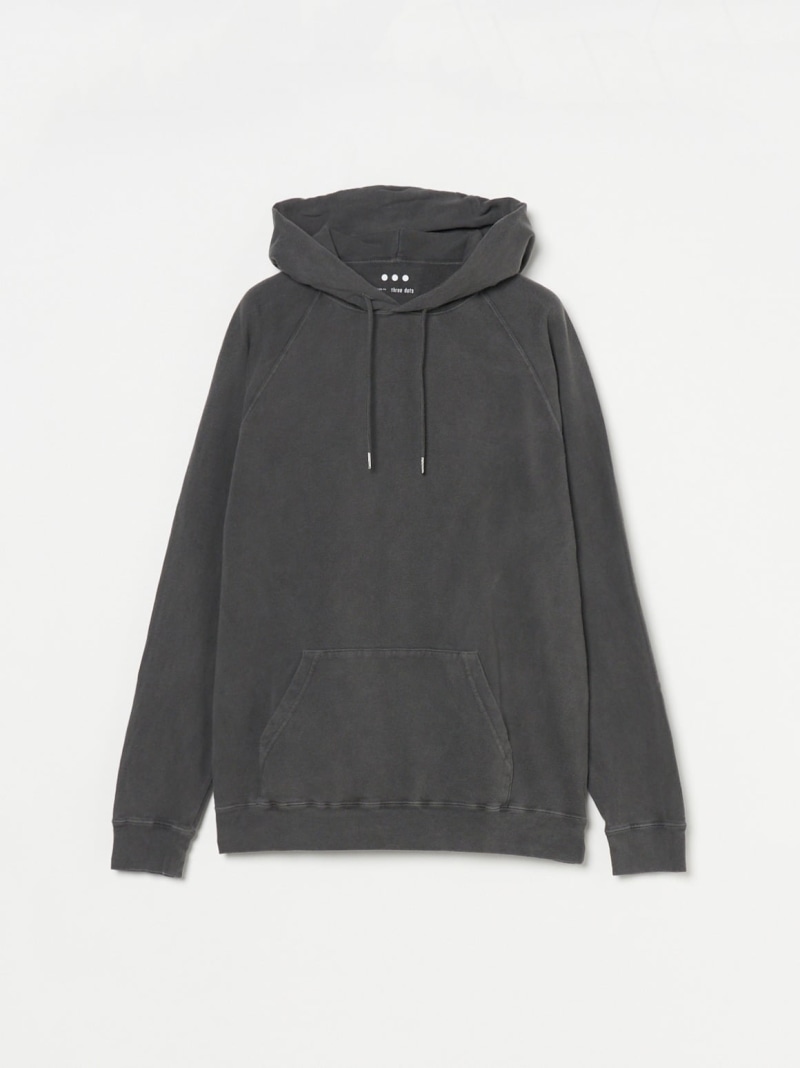 【SALE／50%OFF】three dots Men's Pigment dye organic cotton pull hoody スリードッツ トップス カットソー・Tシャツ イエロー ベージュ グレー ブルー【RBA_E】【送料無料】