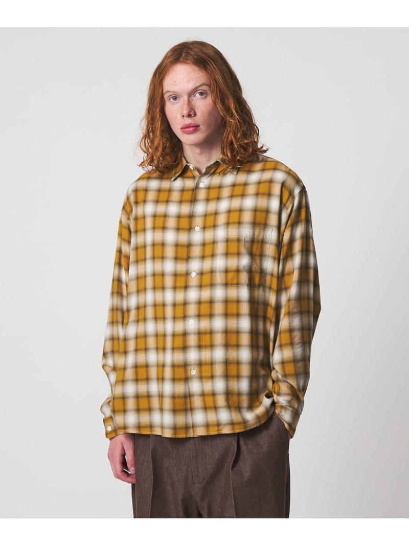 UNITED ARROWS & SONS ＜UNITED ARROWS & SONS＞ OMBRE CHECK REG SHIRT/シャツ ユナイテッドアローズ トップス シャツ・ブラウス イエロー ブラック【送料無料】