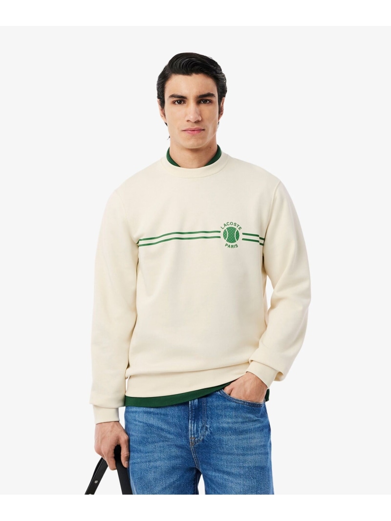 【SALE／40%OFF】LACOSTE ヘリテージテニスデザインクルーネックスウェット ラコステ トップス スウェット・トレーナー 白いこと【RBA_E】【貨物輸送無料】