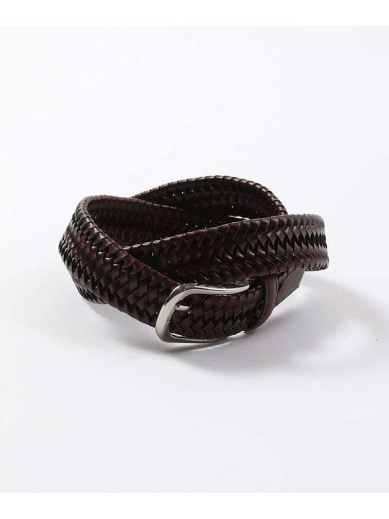 MEN'S BIGI 【DOMODOSSOLA】レザーメッシュプレーンベルト メンズ ビギ ファッション雑貨 ベルト ブラウン ネイビー ブラック【送料無料】