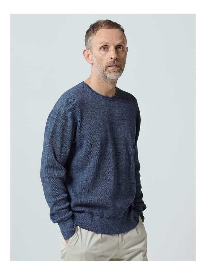 【SALE／30%OFF】Aquascutum MEN Denim-look Roll-neck Knit アクアスキュータム トップス 編み物 青味【RBA_E】【貨物輸送無料】