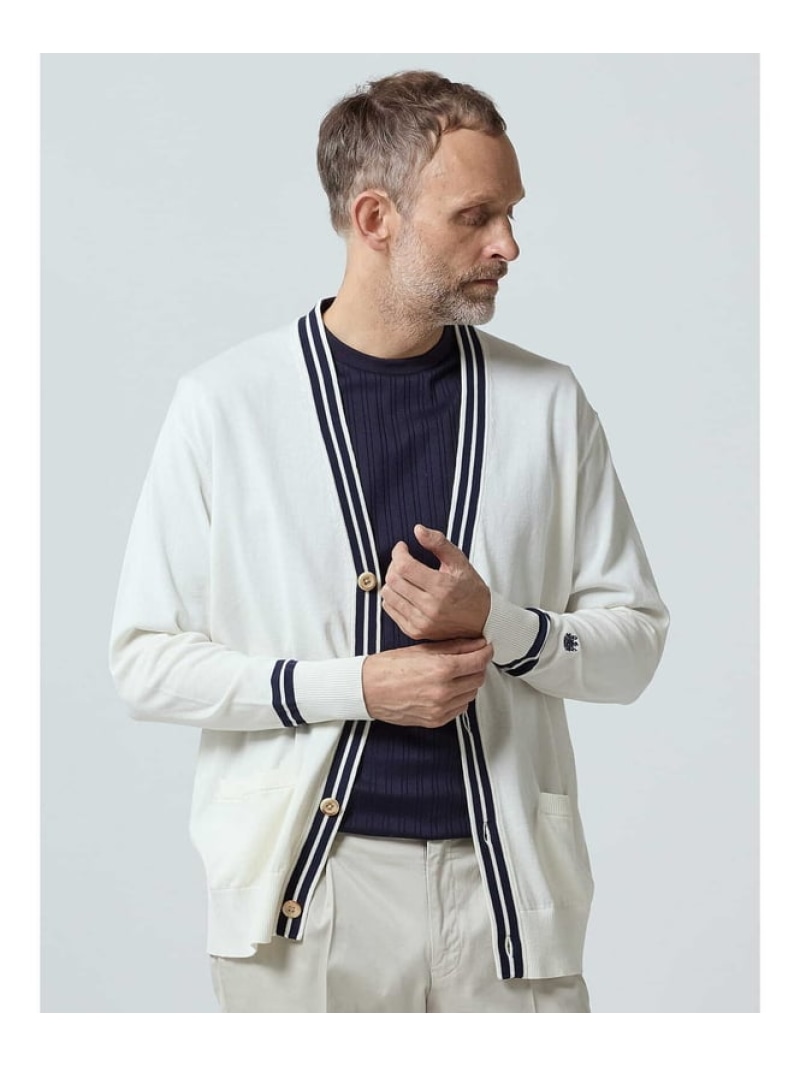 【SALE／30%OFF】Aquascutum MEN Criket Cardigan アクアスキュータム トップス 編み物 白いこと【RBA_E】【貨物輸送無料】