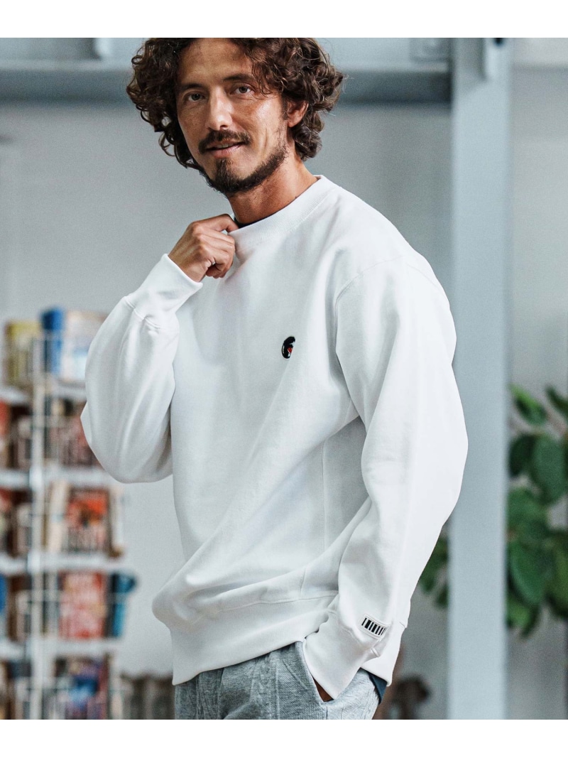 felkod msw1751-Logo Patch Brushed Lining Pullover 調教師 カンビオ トップス スウェット・トレーナー 白いこと 青色 黒いこと【貨物輸送無料】