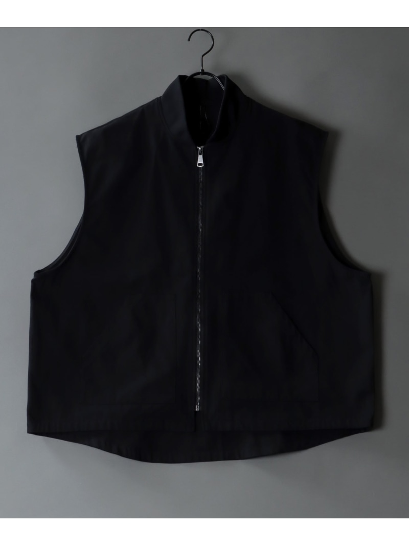 【SALE／10%OFF】HALHAM ベスト メンズ ダック ワイドシルエット シンプル ワーク シトリー トップス ベスト・ジレ ベージュ ブラック【RBA_E】【送料無料】